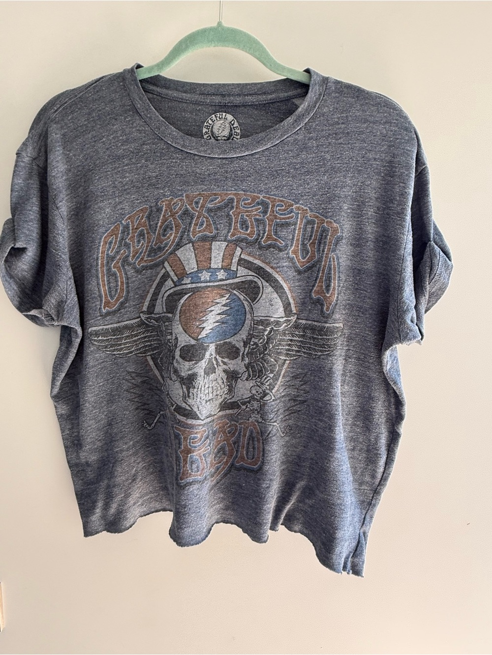 Grateful Dead womens Short-Sleeve Heather Gray Graphic Tee